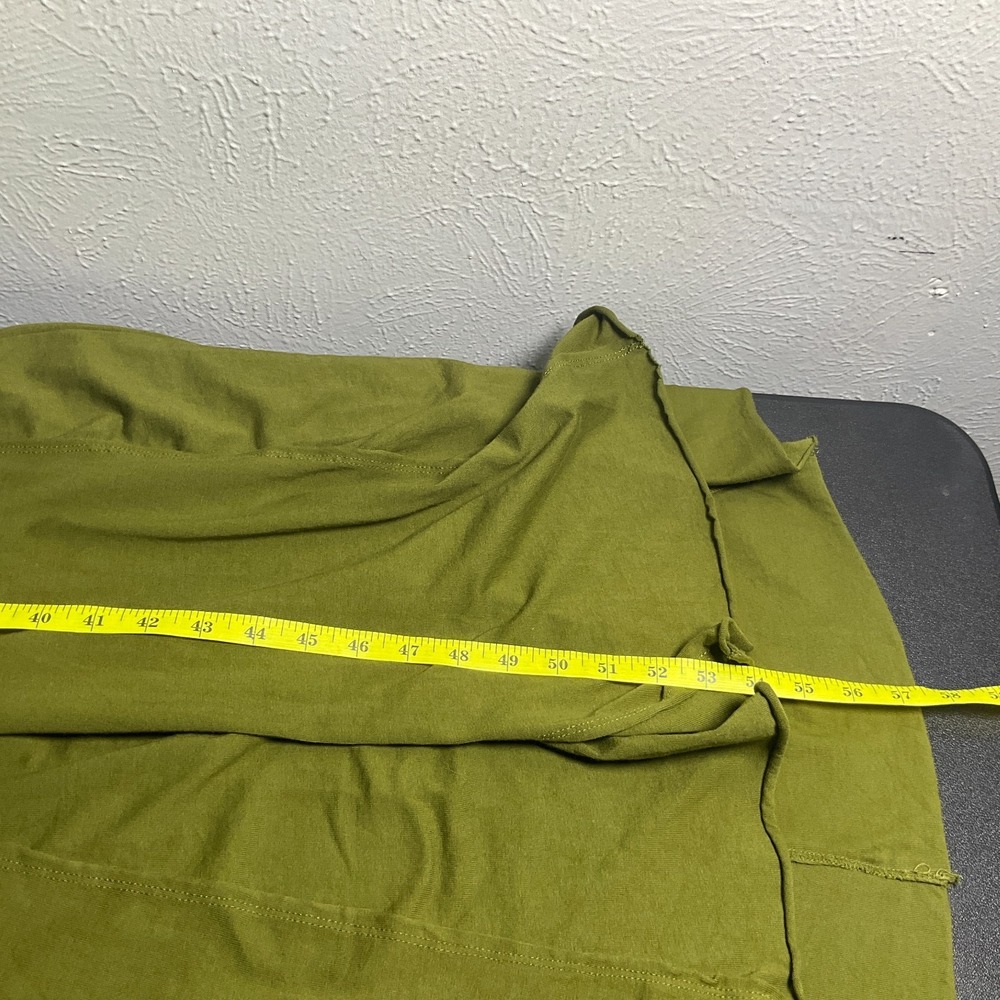 Free People FB Beach Maxi Dress Womens Sz L Green Puff Sleeve Brentwood Flowy - Picture 12 of 13